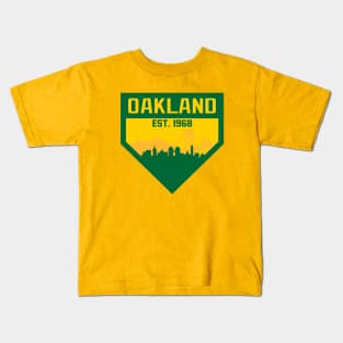 Oakland Home Plate Skyline Kids T-Shirt